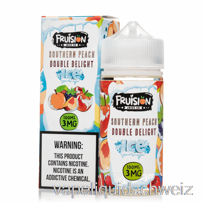 Iced Southern Peach Double Delight – Fruision Juice Co – 100 Ml, 3 Mg Vape Liquid E-Liquid Schweiz